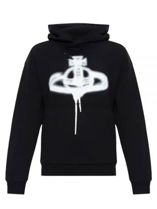 Spray ORB Logo Print Hoodie Black - VIVIENNE WESTWOOD - BALAAN 2