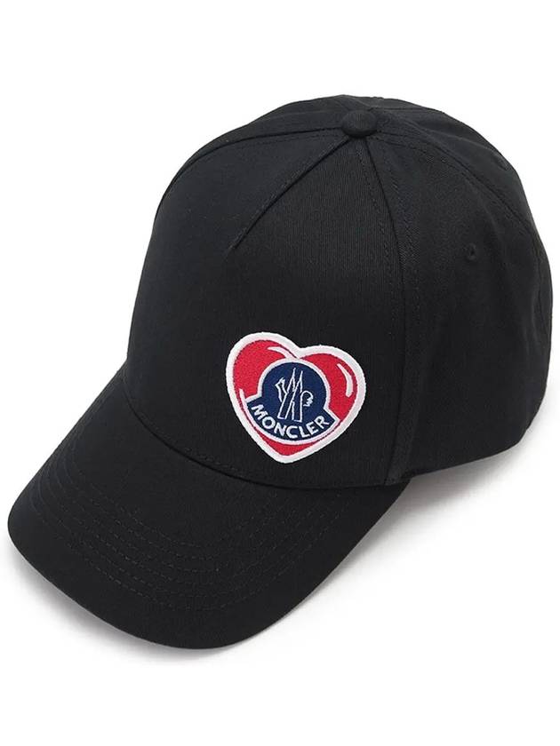 Heart Logo Ball Cap Black 3B000 23 0U162 999 - MONCLER - BALAAN 1