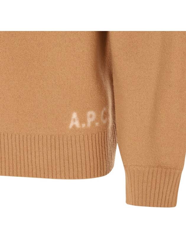 Walter Logo Merino Wool Turtleneck Brown - A.P.C. - BALAAN 6