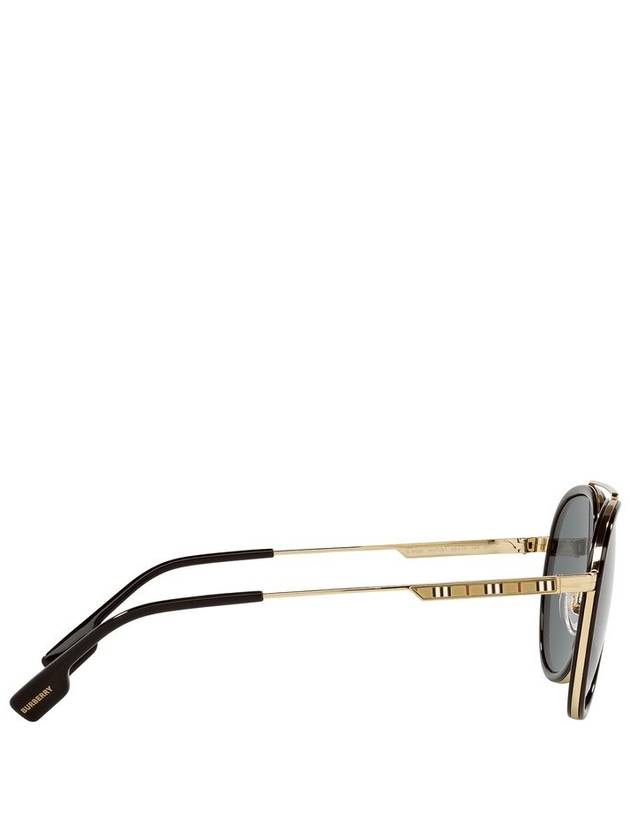 Eyewear Check Temple Aviator Oval Sunglasses Black Gold - BURBERRY - BALAAN 4