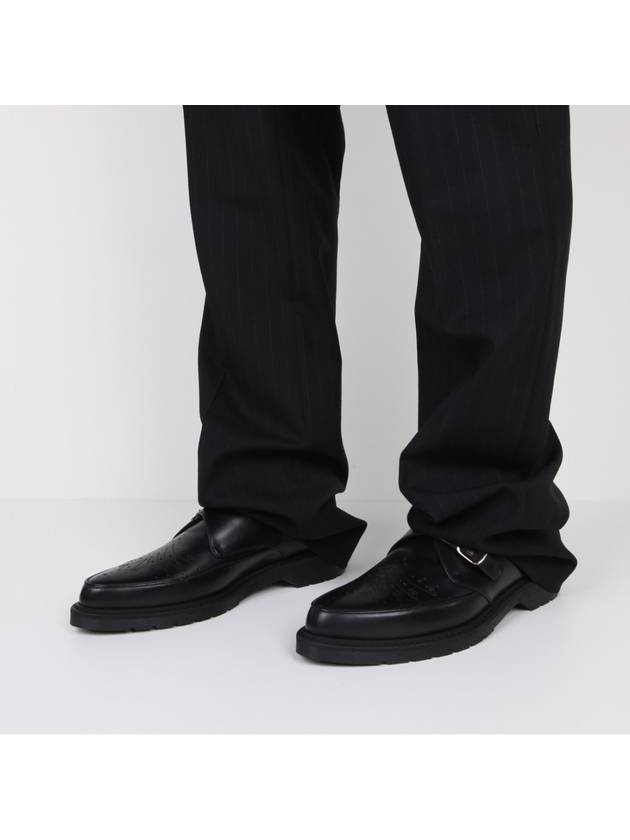 Men's Calf Leather Monk Strap Black - CELINE - BALAAN.