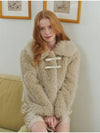 Ribbon buckle shearling fur jacket Beige - OPENING SUNSHINE - BALAAN 1