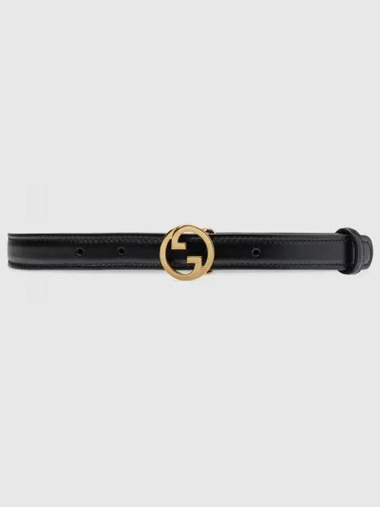 Blondie Thin Leather Belt Black - GUCCI - BALAAN 2