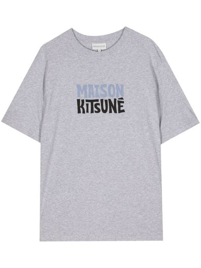 Logo Print Short Sleeve T-Shirt Grey - MAISON KITSUNE - BALAAN 2