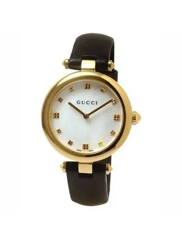 Diamantissima Leather Watch White - GUCCI - BALAAN 1