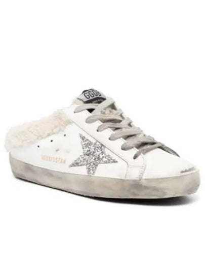 Superstar Sabot Glitter Shearing Lining Leather Low Top Sneakers Silver White - GOLDEN GOOSE - BALAAN 2