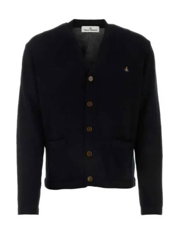 V Neck Cotton Cardigan Black - VIVIENNE WESTWOOD - BALAAN 2