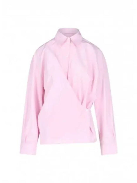 Dry Silk Straight Collar Twist Shirt Pink - LEMAIRE - BALAAN 2