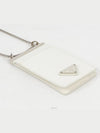 Brushed Leather Shoulder Strap Card Holder White 74472 - PRADA - BALAAN 4