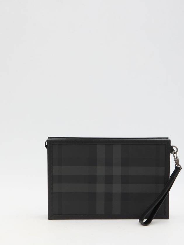 Check Small Logo Clutch Bag Black - BURBERRY - BALAAN 3