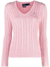 Women's Embroidered Logo Knit Top Pink - POLO RALPH LAUREN - BALAAN 2