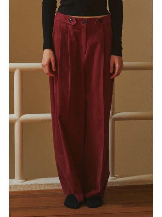 button corduroy pants burgundy - FOR THE WEATHER - BALAAN 1