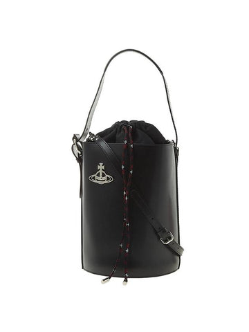 Drawstring Buckle Leather Bucket Bag Black - VIVIENNE WESTWOOD - BALAAN 1