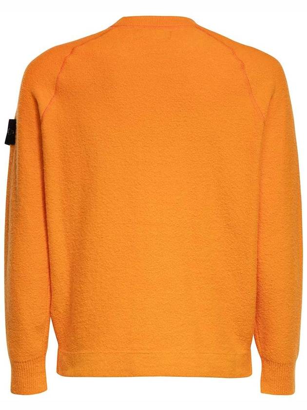 Raw Cotton Badge Crew Neck Knit Top Orange - STONE ISLAND - BALAAN 3