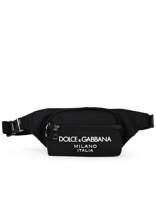 Logo Rubberized Nylon Small Belt Bag Black - DOLCE&GABBANA - BALAAN 2