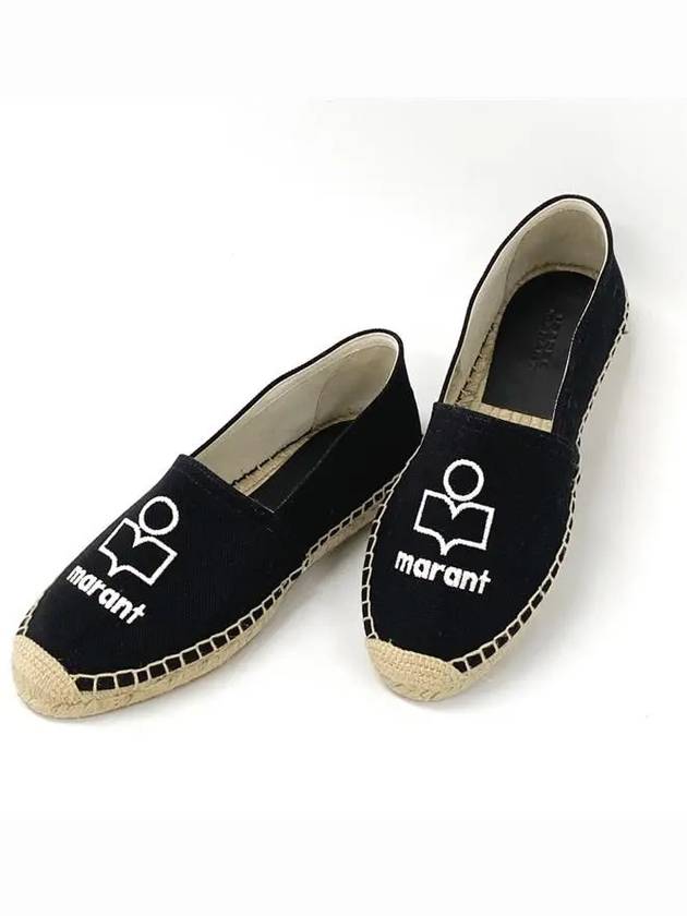 Canae Embroidered Logo Canvas Espadrilles Black - ISABEL MARANT - BALAAN 3