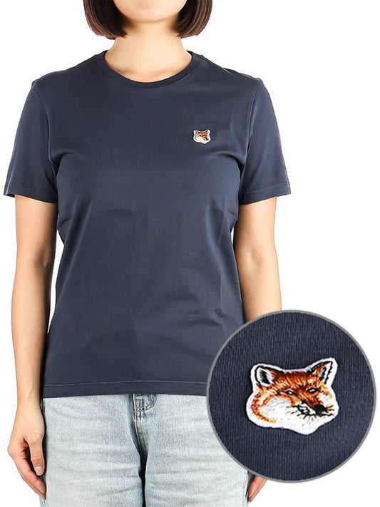 Fox Head Patch Regular Short Sleeve T-Shirt Navy - MAISON KITSUNE - BALAAN 2