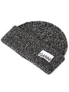 Logo Patch Ribbed Knit Beanie Black - GANNI - BALAAN 4