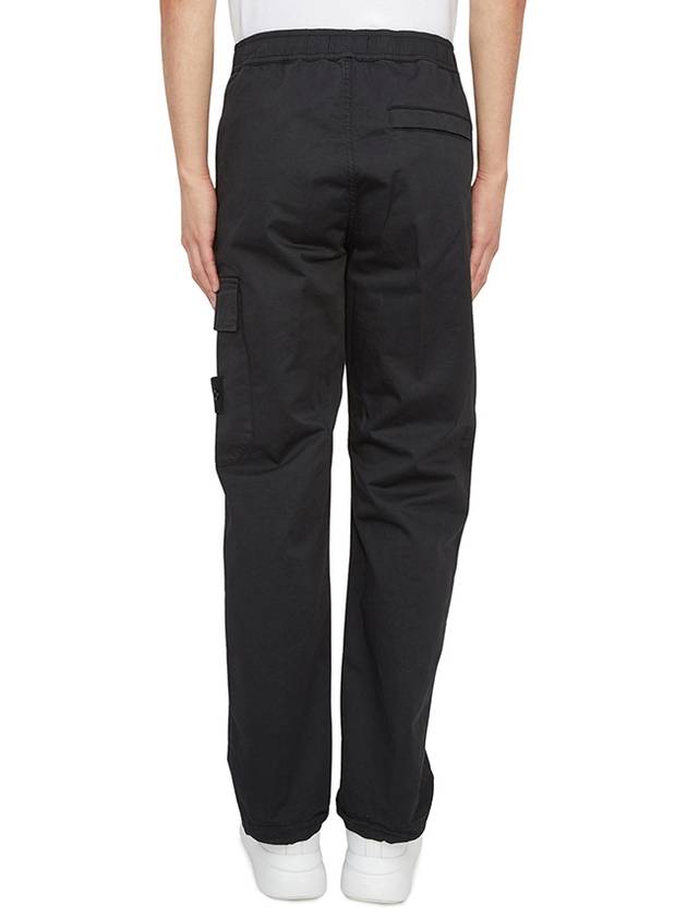 Ghost Stretch Cotton Wool Satin Cargo Straight Pants Black - STONE ISLAND - BALAAN 4