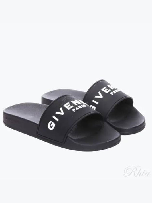 Logo Detail Slides Slippers Black - GIVENCHY - BALAAN 2