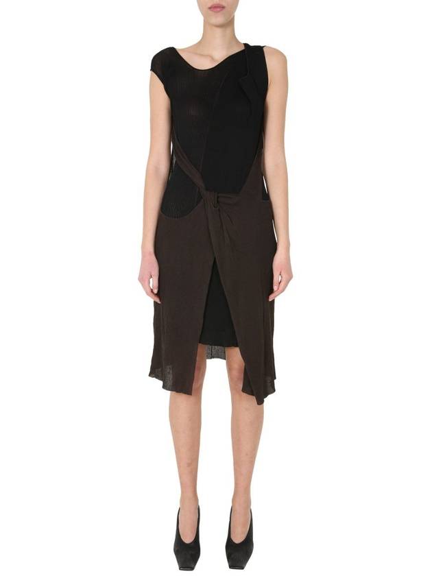 two-tone cotton blend midi dress - BOTTEGA VENETA - BALAAN 4