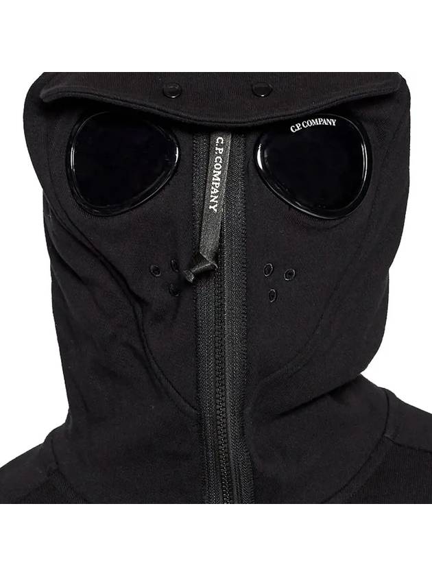 Goggles Detail Fleece Zip-Up Hoodie Black - CP COMPANY - BALAAN 5