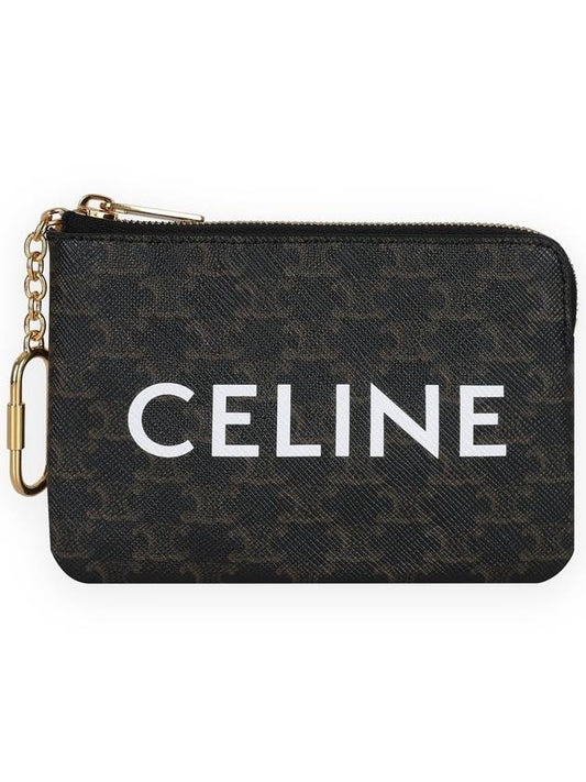 Triomphe Canvas Coin Card Wallet Black - CELINE - BALAAN 2