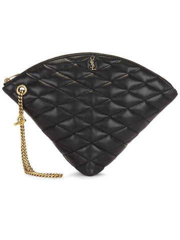 Large Triangle Pouch Bag Black - SAINT LAURENT - BALAAN 1