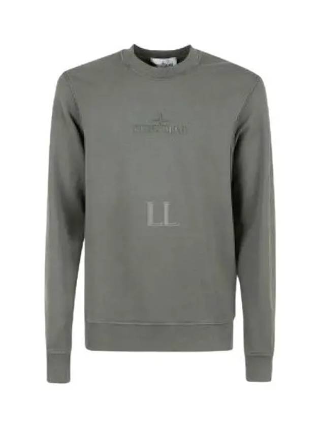 Cotton Fleece Crew Neck Sweatshirt Green - STONE ISLAND - BALAAN 2