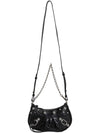 Le Cagol Mini Silver Chain Crocodile Shoulder Bag Black - BALENCIAGA - BALAAN 8