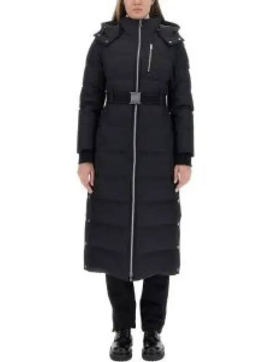 Cloud Belted Hooded Long Padded Black - MOOSE KNUCKLES - BALAAN 2