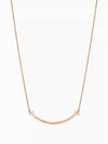 Tiffany T Smile Pendant Rose Gold Diamond Small Women's Necklace - TIFFANY & CO. - BALAAN 3