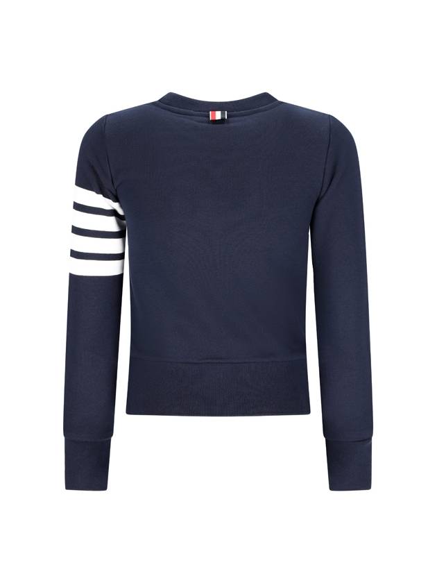 Engineered 4 Bar Stripe Loopback Jersey Knit Crewneck Sweatshirt Navy - THOM BROWNE - BALAAN 3