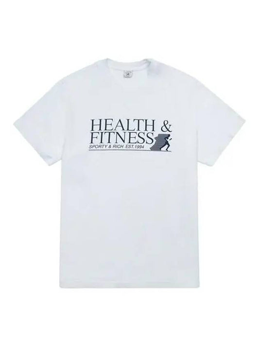 Health Fitness Logo Short Sleeve T-Shirt White - SPORTY & RICH - BALAAN 2