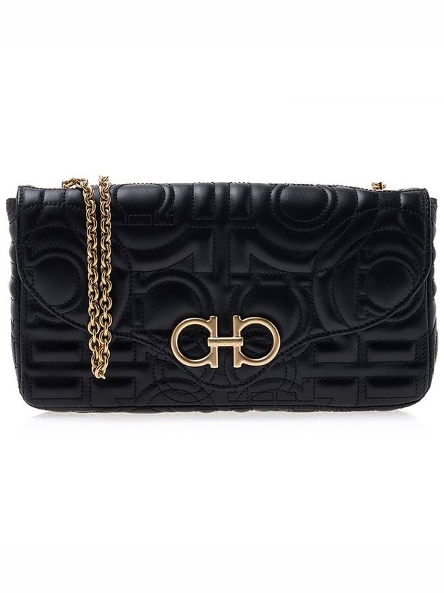 Women's Gancini Quilted Mini Shoulder Bag Black - SALVATORE FERRAGAMO - BALAAN 2