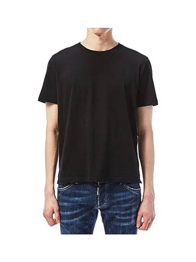 Heart Snake Print Short Sleeve T-Shirt Black - SAINT LAURENT - BALAAN 3