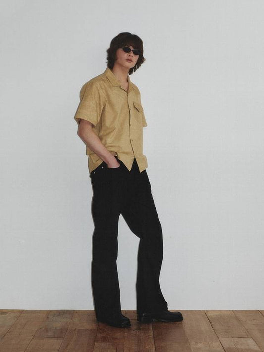 Western Dyed Milling Open Collar Shirt_Camel - KINETO - BALAAN 2