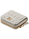 Matelasse Logo Zip Around Half Wallet White - MIU MIU - BALAAN 5