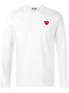 Red Heart Wappen Long Sleeve T-Shirt White - COMME DES GARCONS - BALAAN 2