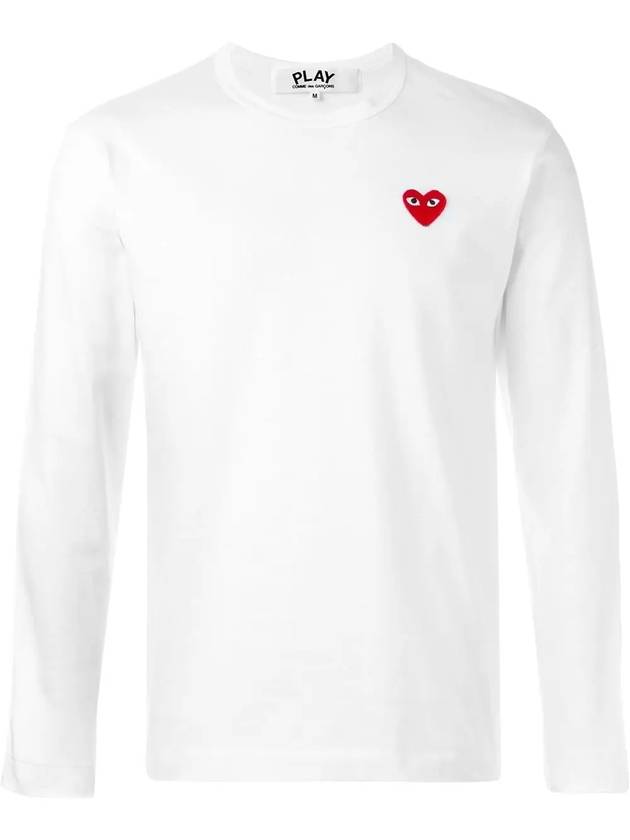 Red Heart Wappen Long Sleeve T-Shirt White - COMME DES GARCONS - BALAAN 2