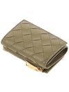 Intrecciato Zipper Small Leather Half Wallet Taupe - BOTTEGA VENETA - BALAAN 5