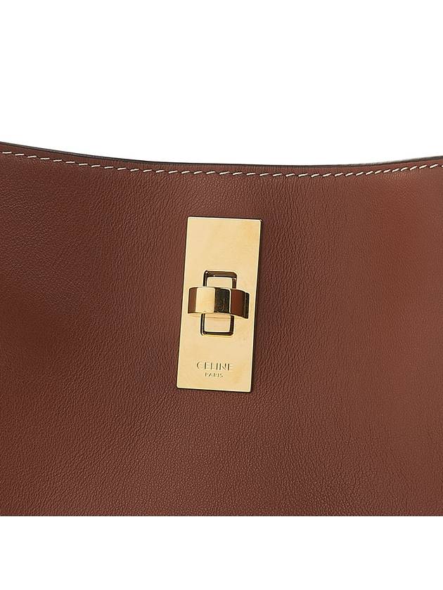 16 Logo Calfskin Bucket Bag Brown - CELINE - BALAAN 9