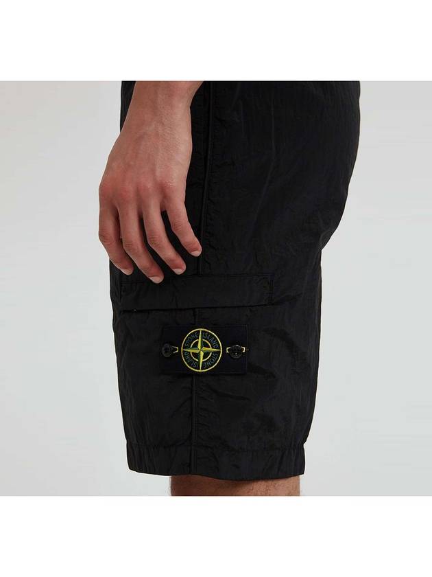 Men's Wappen Patch Nylon Shorts Black - STONE ISLAND - BALAAN 6