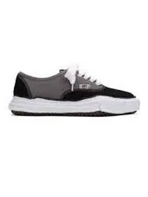 Baker OG Sole Bicolor Canvas Low-Top Sneakers Black Grey - MIHARA YASUHIRO - BALAAN 2