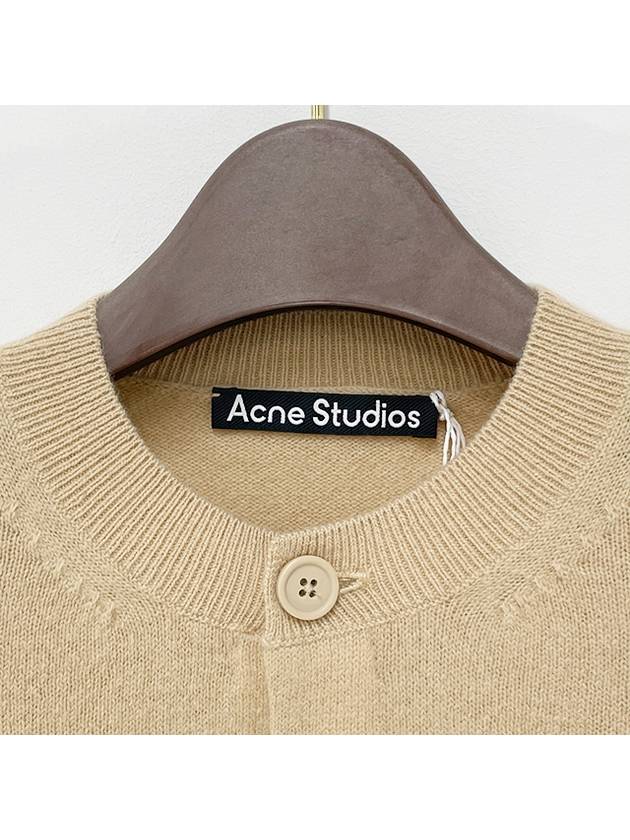 Face Patch Crop Cardigan Biscuit Beige - ACNE STUDIOS - BALAAN 5