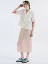 Tailored collar linen blend short sleeve shirt cream 0045 - VOYONN - BALAAN 2