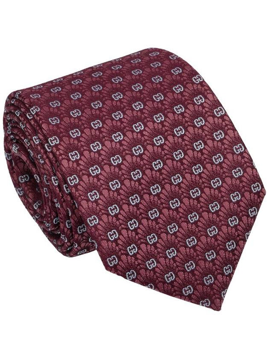 GG Flower Jacquard Silk Tie Brown - GUCCI - BALAAN 2