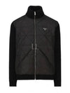 Triangle Logo Re-Nylon Wool Padded Jacket Black - PRADA - BALAAN 2