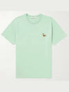 Maison Kitsune Logo Applique Cotton Jersey Classic Crewneck TShirt Green - MAISON KITSUNE - BALAAN 1