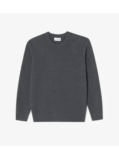 Men s Basic Crew Neck Pullover Charcoal Gray - LACOSTE - BALAAN 1